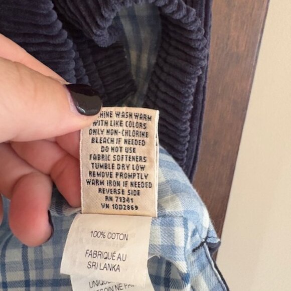 L.L. Bean Navy Blue Corduroy Button-Down Shirt, Size Medium - Picture 5 of 6